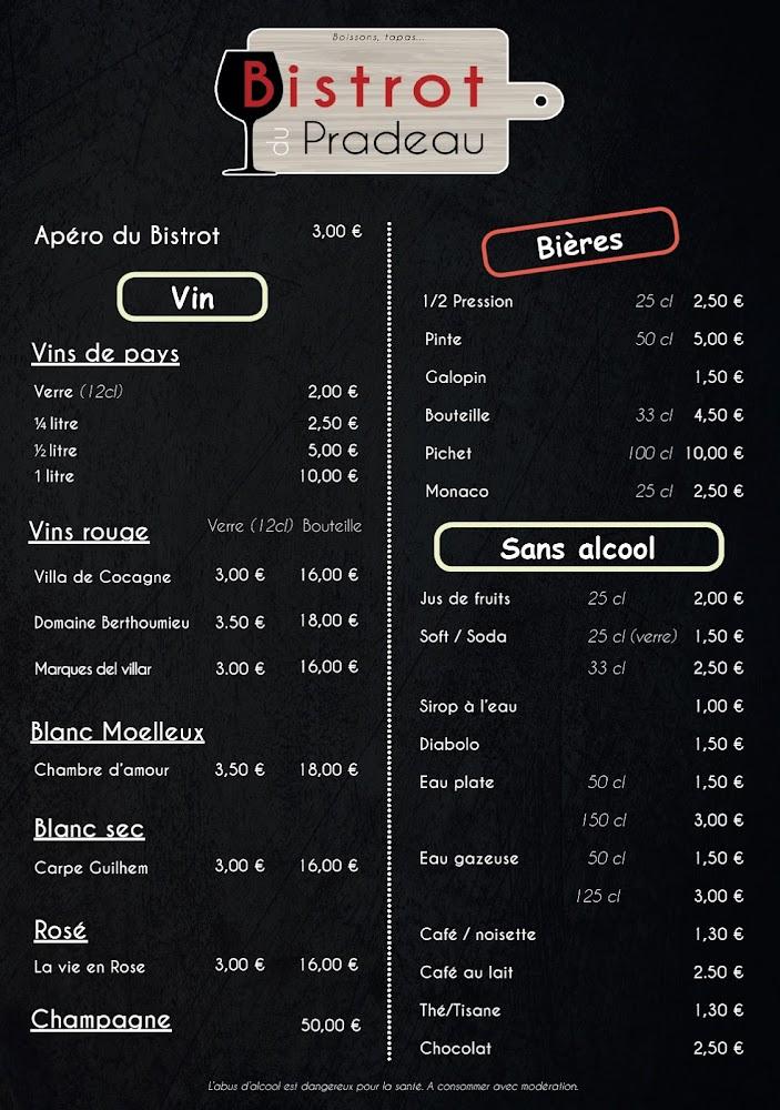 Bistrot du Pradeau - Menu Image 1